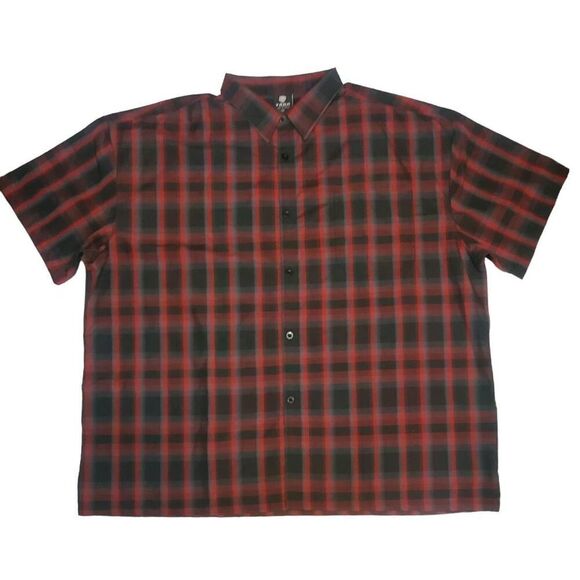 Mens YAGO Plaid Short Sleave Button Up Shirt Size 5X - Picture 2 of 5